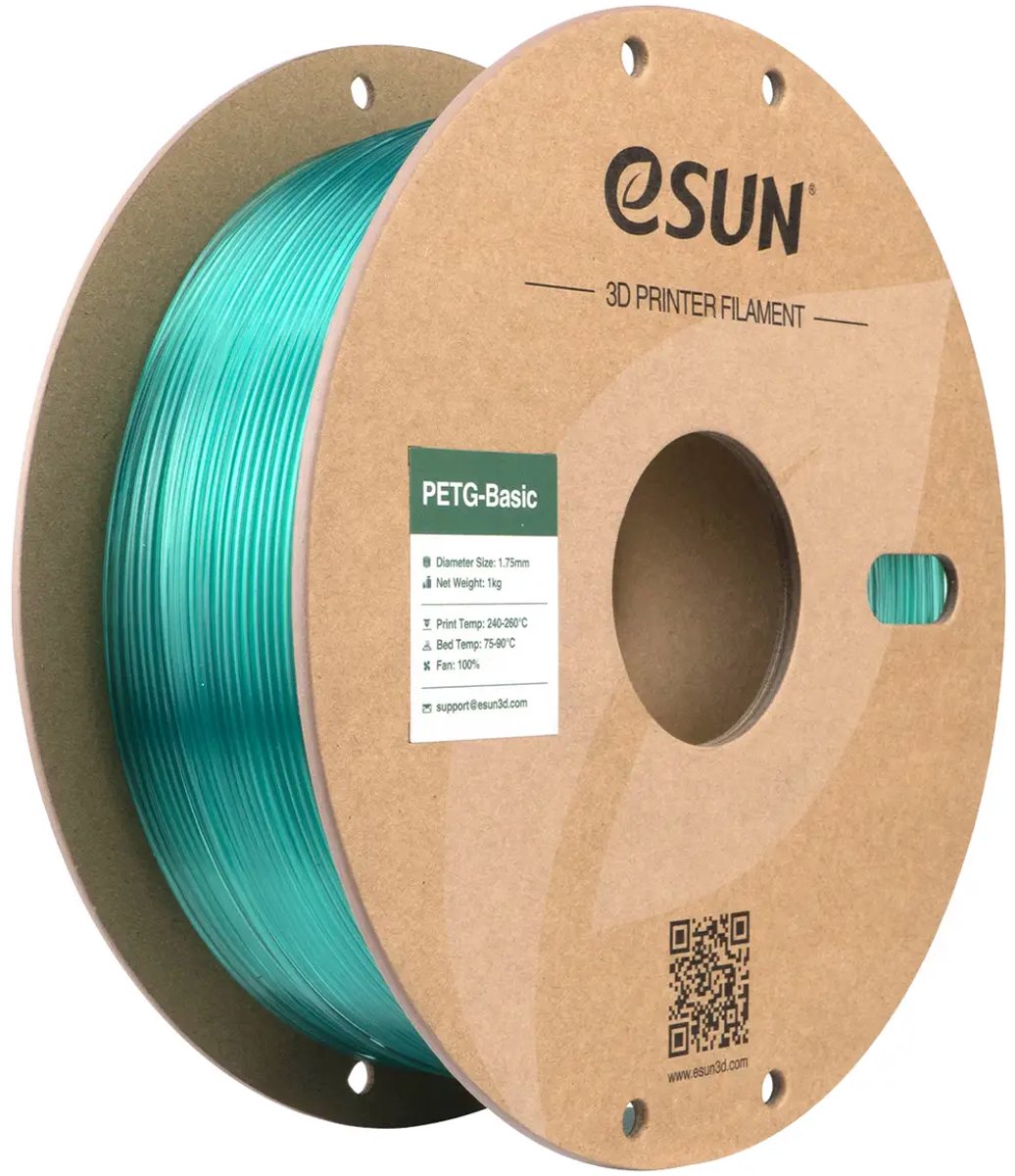 eSUN PETG-Basic Transparant Lichtgroen Filament 1.75 mm – 1 kg – High Speed 3D Printer Filament – Sterk & Kosteneffectief – Snelle Levering