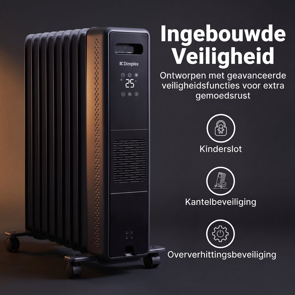 Dimplex ECO Edge Olievrije Elektrische Radiator 2400W – Elektrische Kachel met Wi-Fi App, Turbostand, Thermostaat, Timer en Weekschema – Tot 2x Sneller Warm dan een Olieradiator – Voor Ruimtes tot 75 m³ – Antraciet/Zwart – foto 8