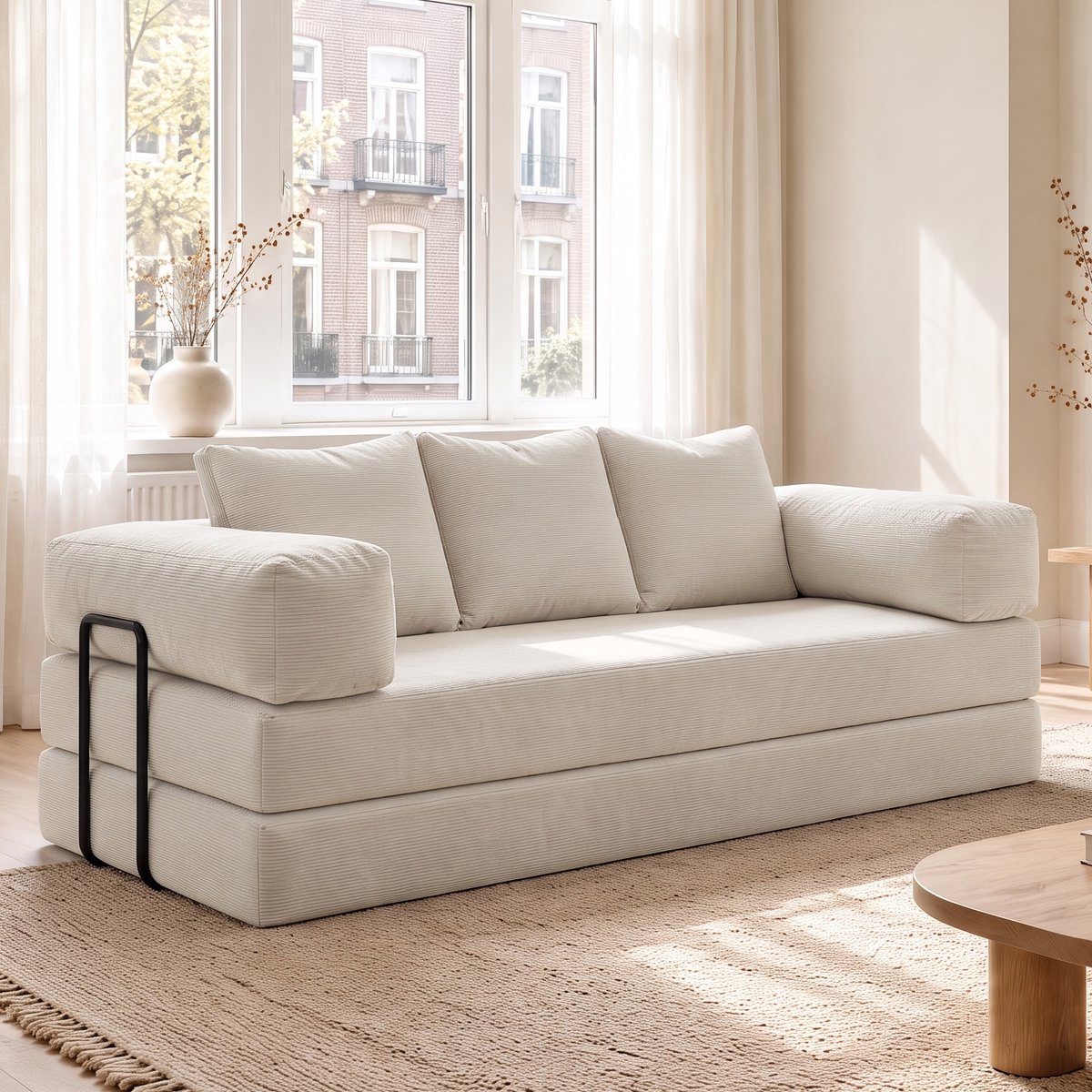 Best Life Slaapbank 2 Persoons - 3-Zits Zetelbed - Sofa - Bedbank - Bank - Wit