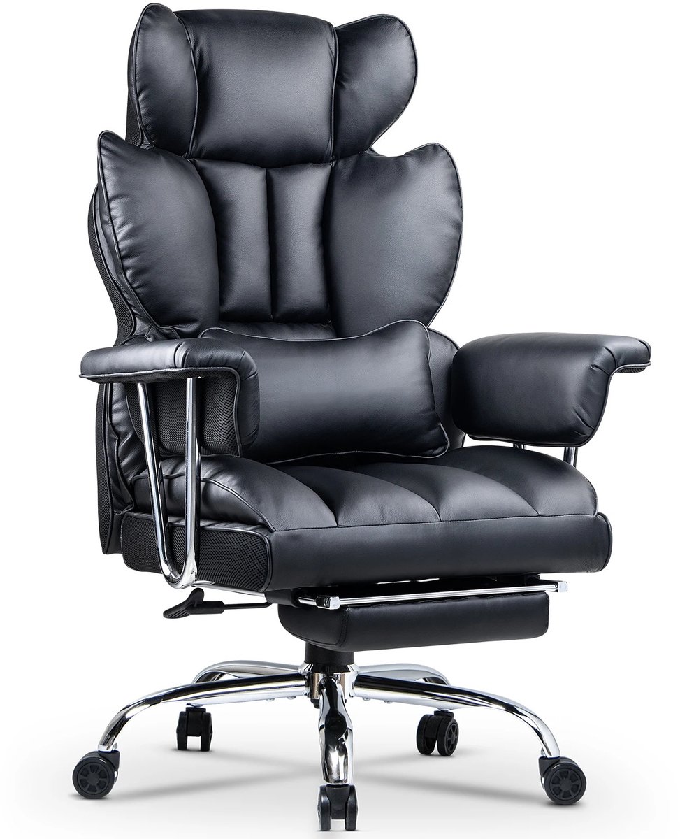 Prime Home Gaming stoel - Bureaustoel - Bureaustoelen voor volwassenen - Computerstoel - Ergonomische directiestoel - Hoge kwaliteit PU - Kantoor - Max. 150kg - Zwart