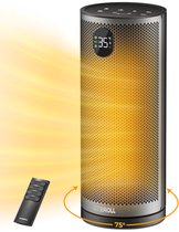 Ateroll Elektrische kachel - 2000 Watt - Zwart - Keramische ventilatorkachel met afstandsbediening en timerfunctie - 3 Standen