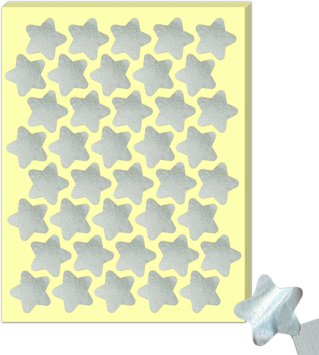Sterrenstickers 25mm - zilver - glanzend - ideaal voor beloningsschema's - ShopVlot