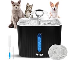 Vivex® Drinkfontein - Waterfontein voor Katten en Honden - Incl. 6 Filters en cleaning tool - Muisstil