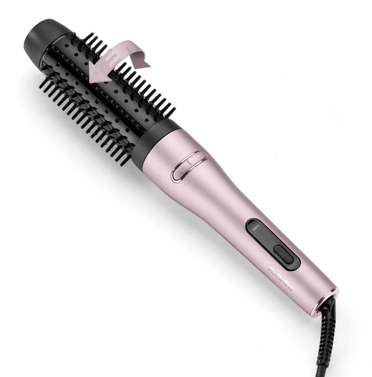 BaByliss Rotating Hot Brush Roterende Volumeborstel - 42mm Thermische Krulborstel - 5 temperaturen 150°C - 200°C - Siliconen Borstelharen