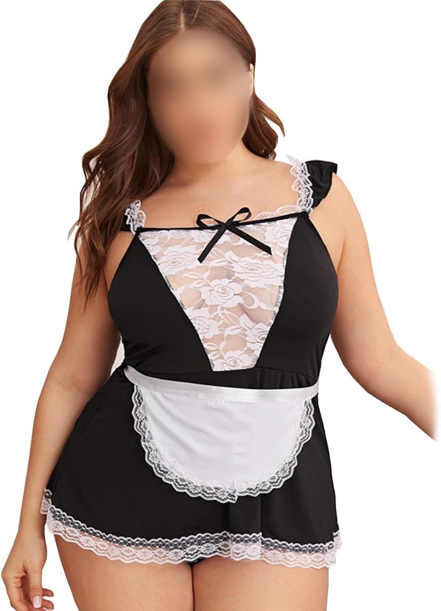 Dames sexy kostuum - mesh kant - diepe V-hals - perfect voor feesten - ShopVlot