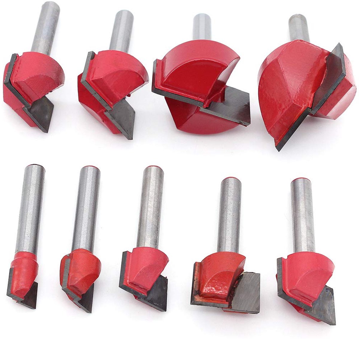 9Pcs 6mm Shank Bottom Cleaning Router Bit, 10/13/16/18/20/22/25/30/32mm Woodworking Cutter CNC Router End Milling - ShopVlot