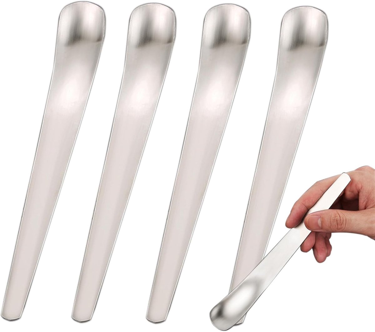 Latte Macchiato Spoon Set, 5 Pieces, 19.5 cm Long Handle, Ice Cream Spoon, Long Stirring Spoon Made of Stainless - ShopVlot