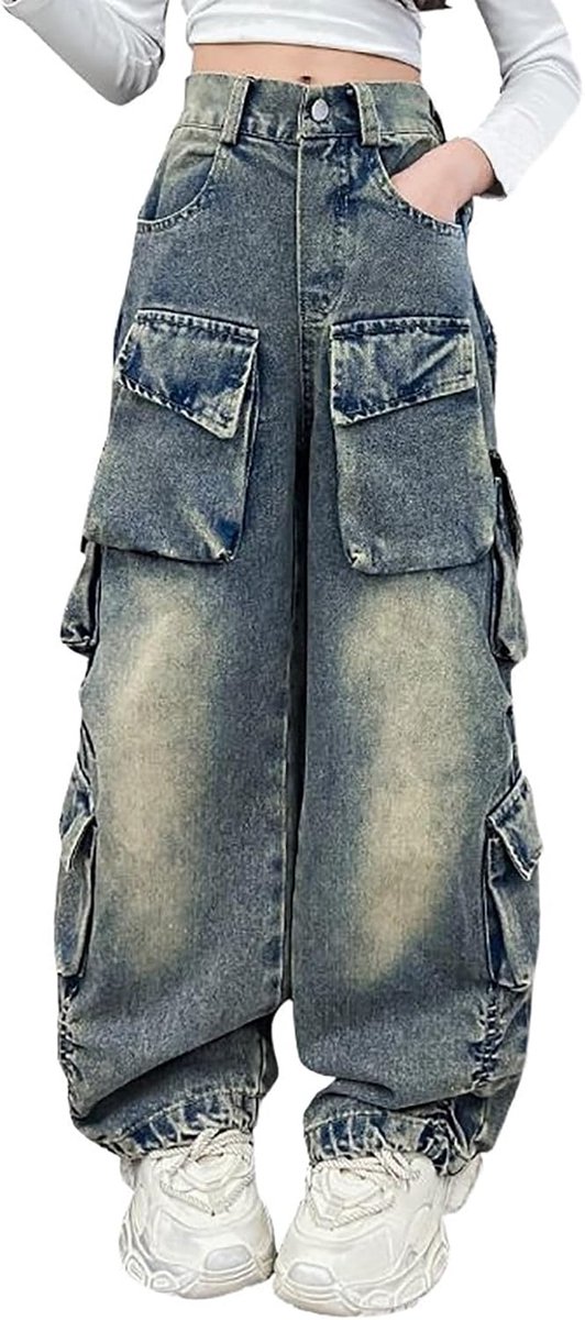 Leggings, katoen, hoge taille, elastisch, cargo, sport, casual, chic, wijde broek, zomer, A48
