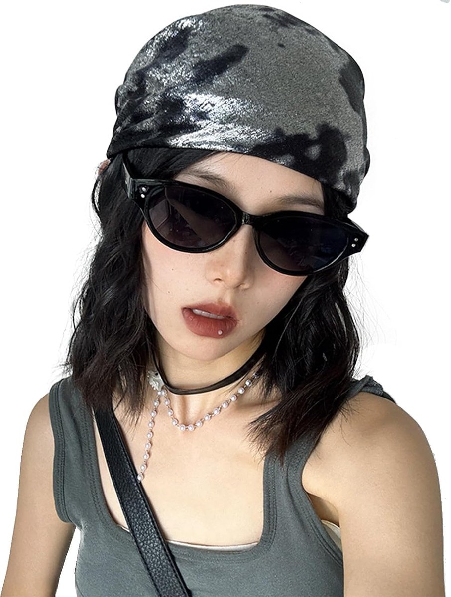 Hoofddoek voor vrouwen, bandana, effen, vintage look, hoofddeksel, haarbanden, driehoekig, hoofddoeken, glitter, hiphop, tulband, muts, haarwraps hoofdtooi