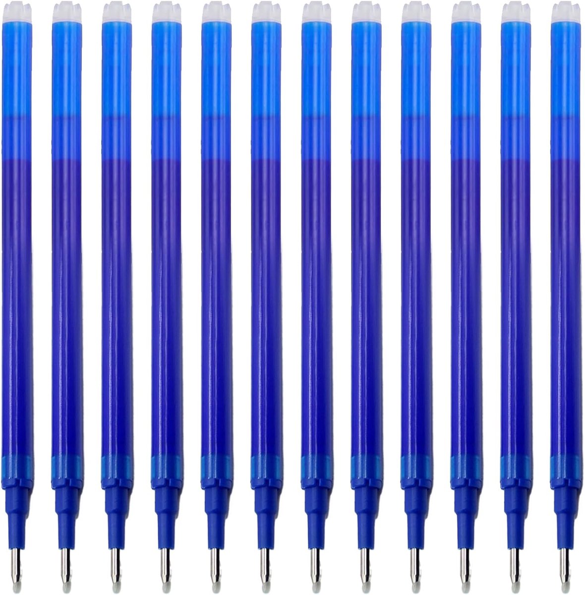 12 uitwisbare navullingen, 0,5 mm, blauw, warmtegevoelige inkt, compatibel met Pilot FriXion-vulpen, vloeibaar schrijven tot 400 meter, voor notities op kantoor of op school