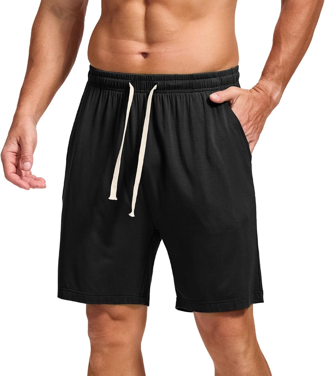 Coulee Heren 17,8 cm lichte bamboe viscose slaapshorts met zakken