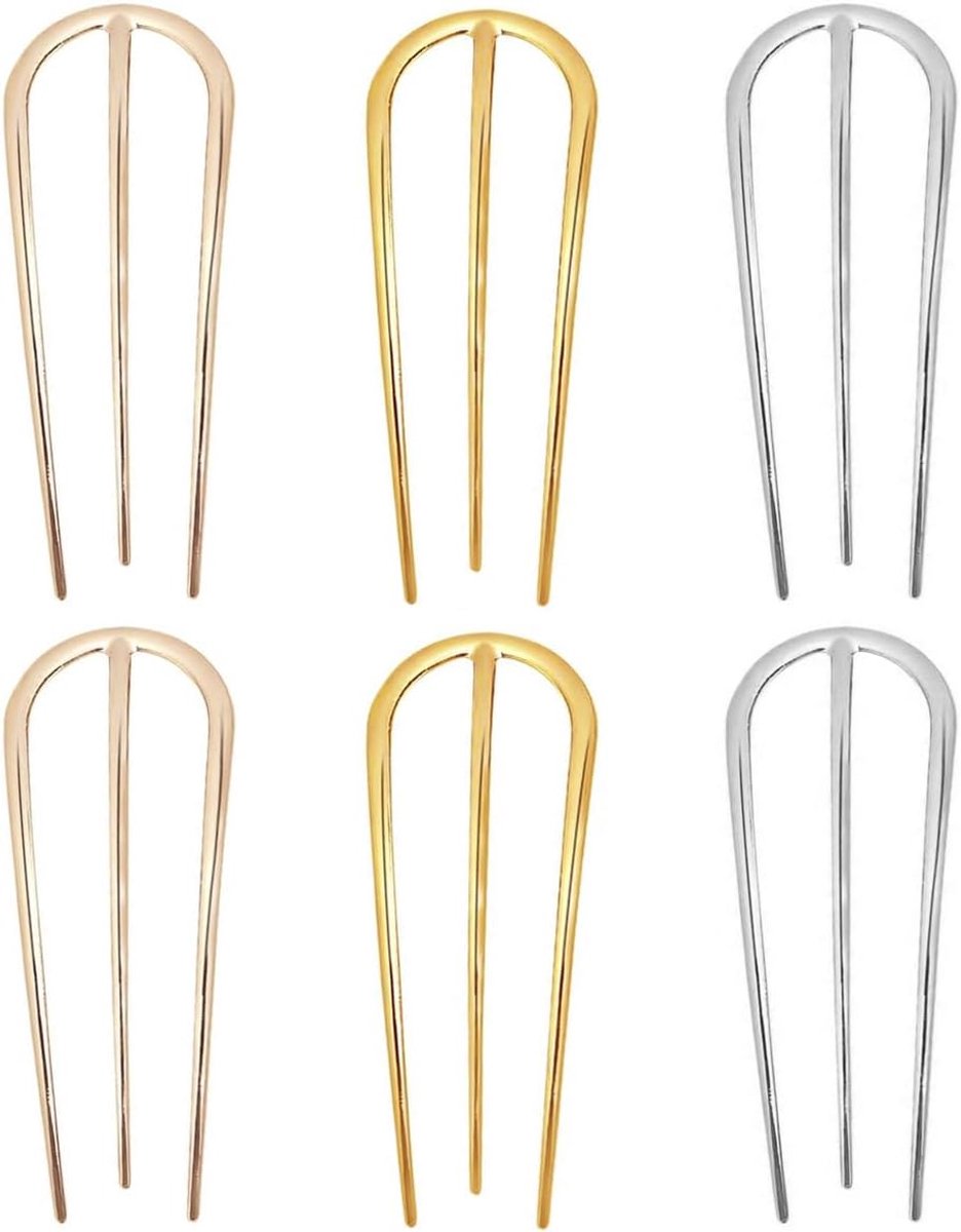 6Pcs Franse Haar Pin Mode Haar Vork Decoratieve Clip Voor Vrouwen Dagelijkse Styling Bruiloft Bridal Updo 98Mm