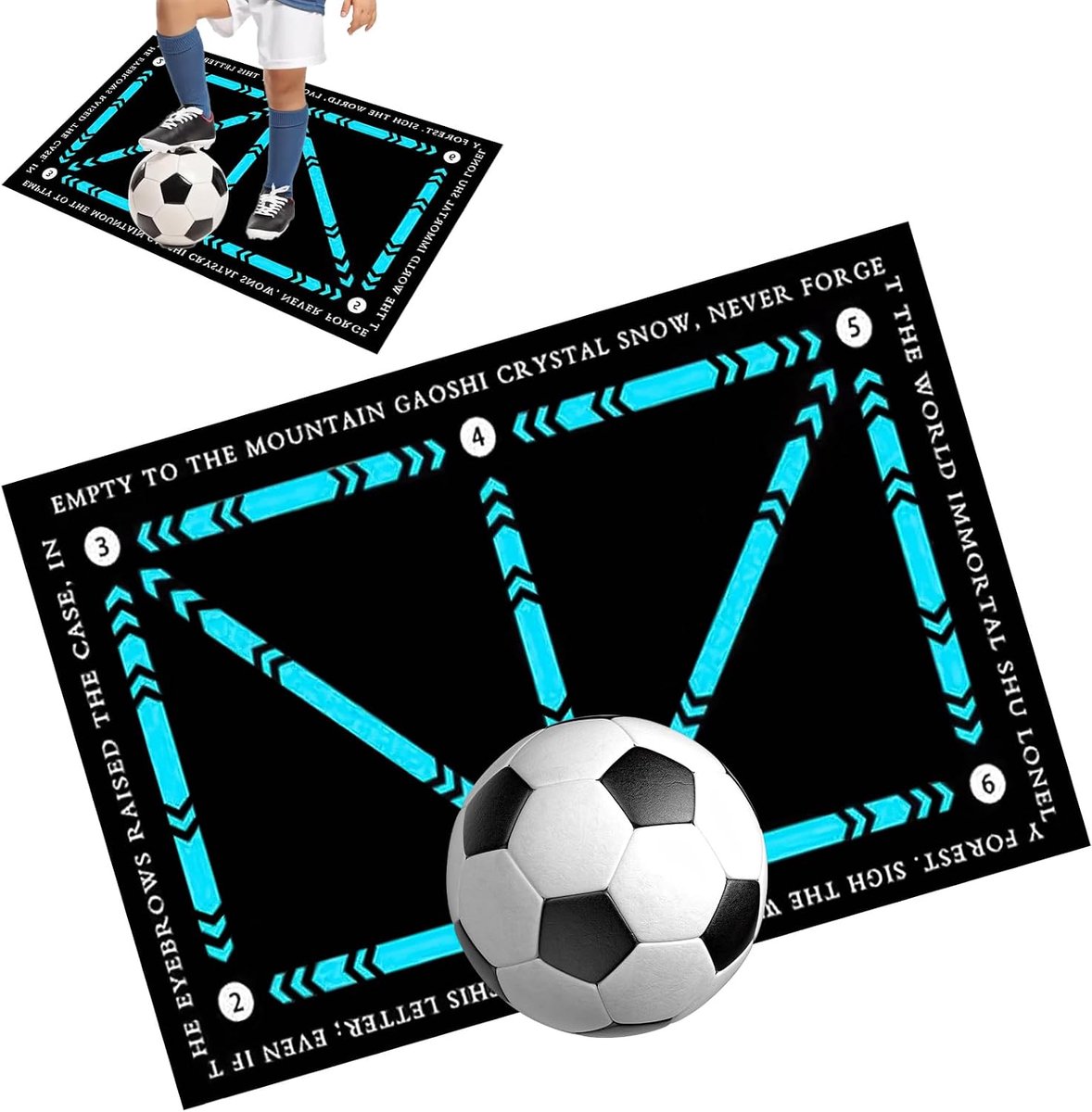 60 x 90 cm, antislip, trainingsmat, stil, schokabsorptie, voetbalmat, cadeau voor fans en voetbalkinderen