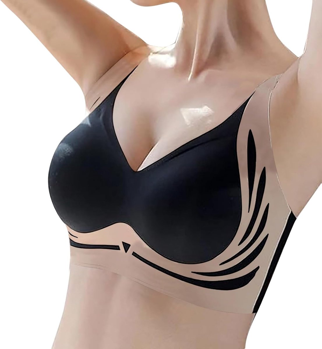 Sportbeha voor dames, zonder beugel, grote maat, verstelbare bandjes, racerback, yoga, fitness, hardlopen, ademend, comfortabel, licht, sneldrogend, A43