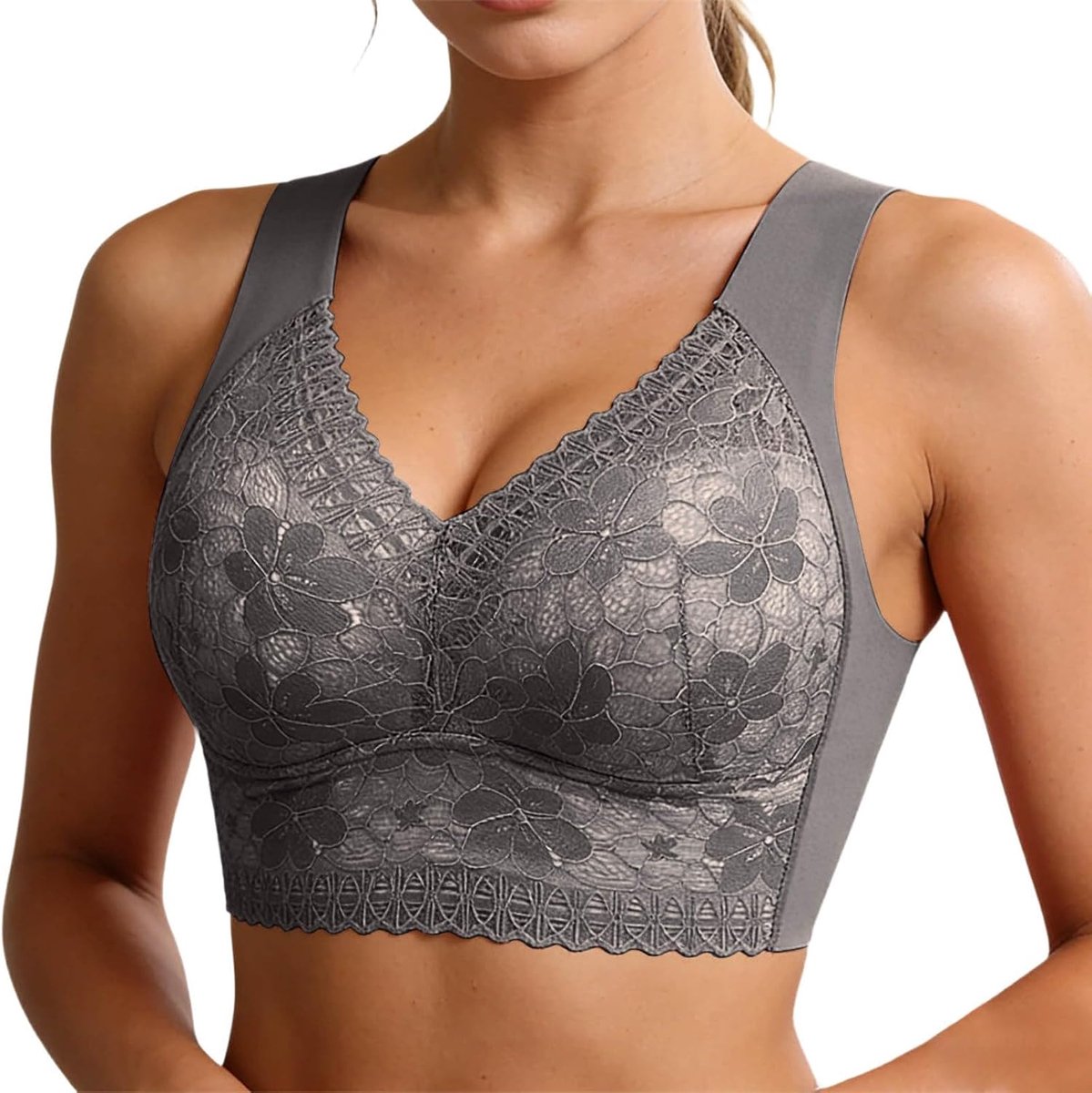 Sportbeha voor dames, comfortabele ondersteuning, zonder beugel, pilates, yoga, uitneembare pads, ademend, sneldrogend, anti-transpiratie, A75
