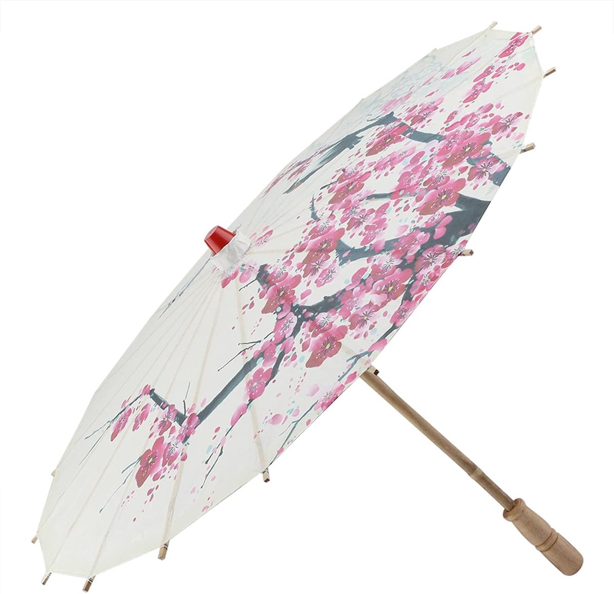 Papieren Paraplu, 22 "Handgemaakte Geoliede Papieren Paraplu, Chinese Kunst Klassieke Dans Paraplu Pruimenbloesem, voor Bruiloften Fotografie Kostuums Cosplay Decoratie en Andere Evenementen