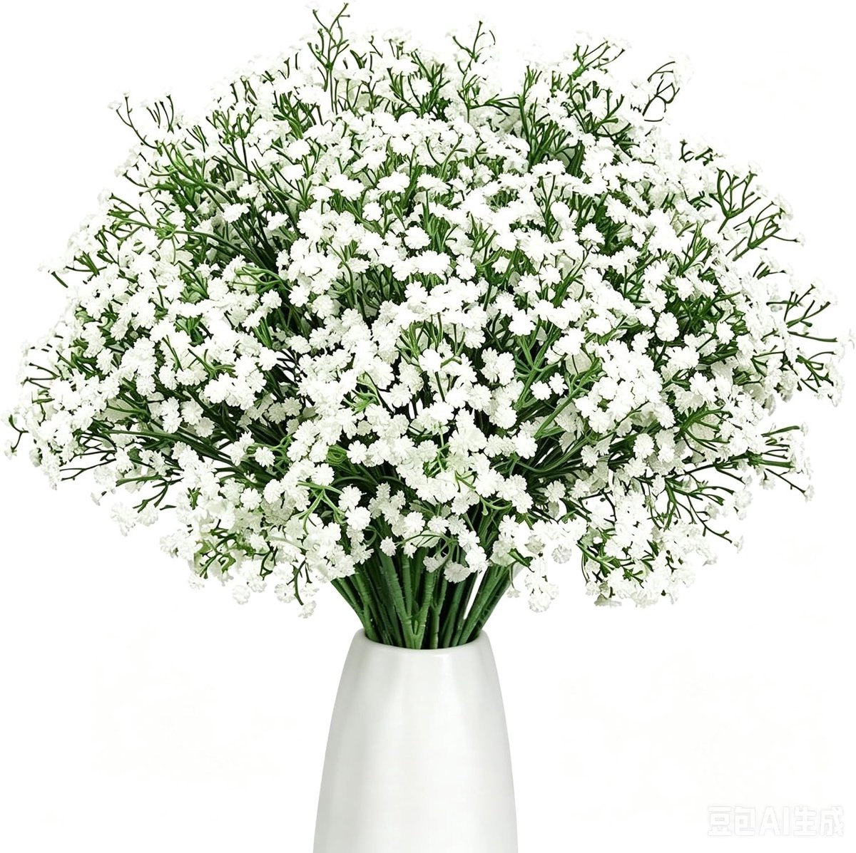 Set van 16 Kunstmatige Gypsophila Bloemen, Decoratieve Bloemen voor Bruiloft, Feest en Thuis, Lengte 29 cm, Perfect voor Bruidsboeket en Interieurdecoratie