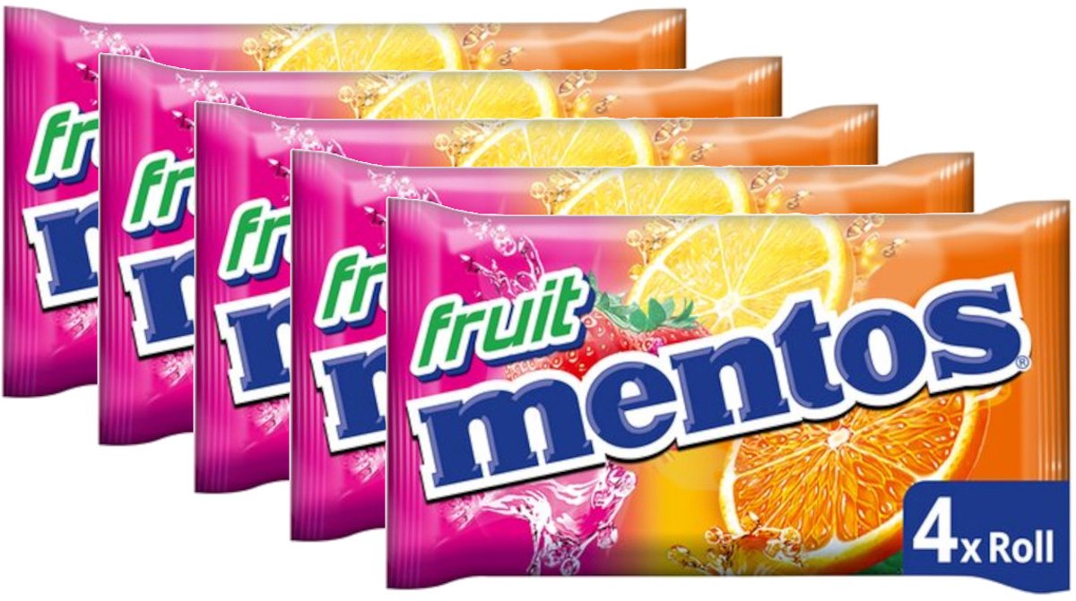 Mentos Fruit - Multipack - Snoep - 5x (4 Rollen - 150g (4x37,5g))