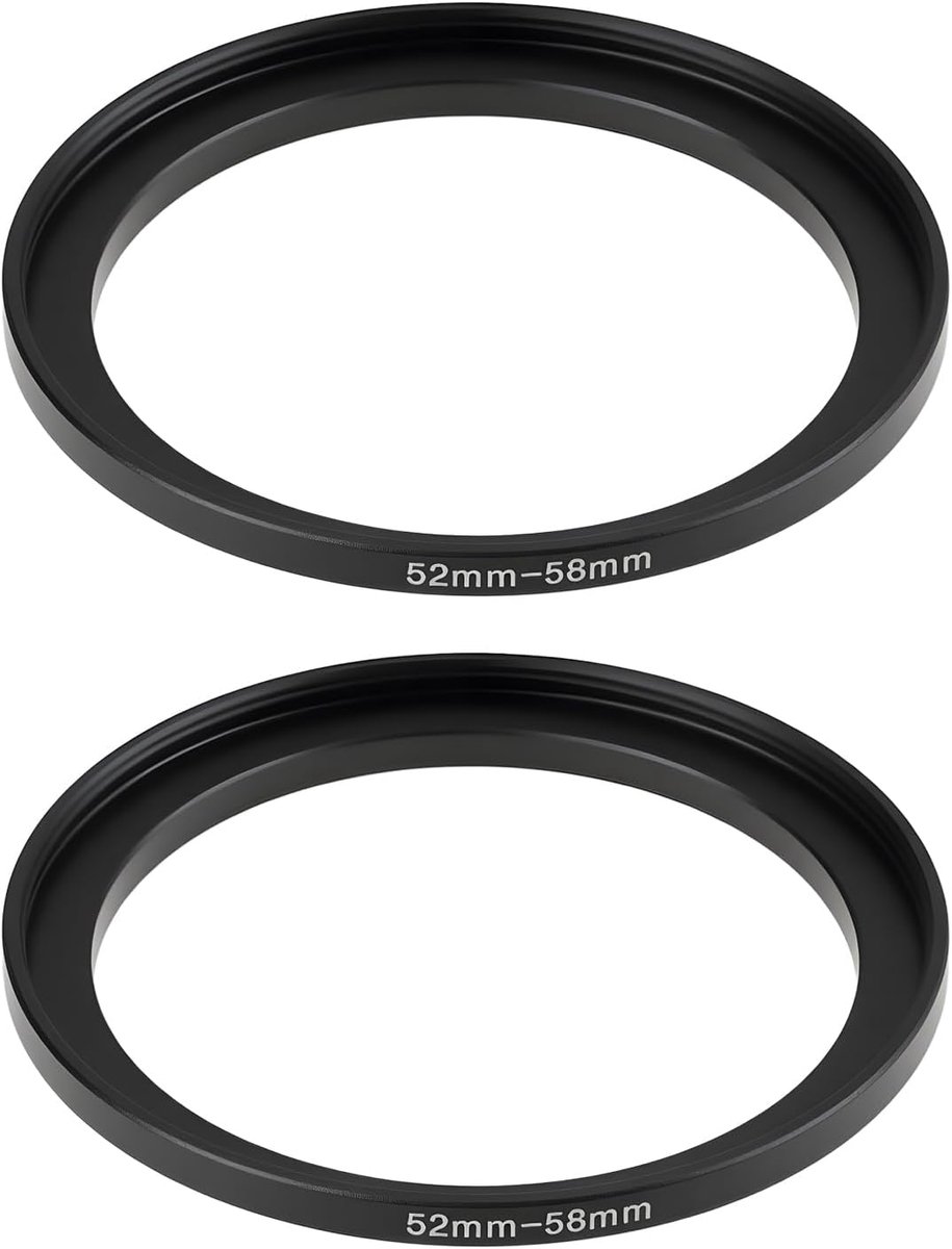 2 stks 52-58mm Step Up Ring Lens Adapter Aluminium voor het Aansluiten van 52mm Lens naar 58mm