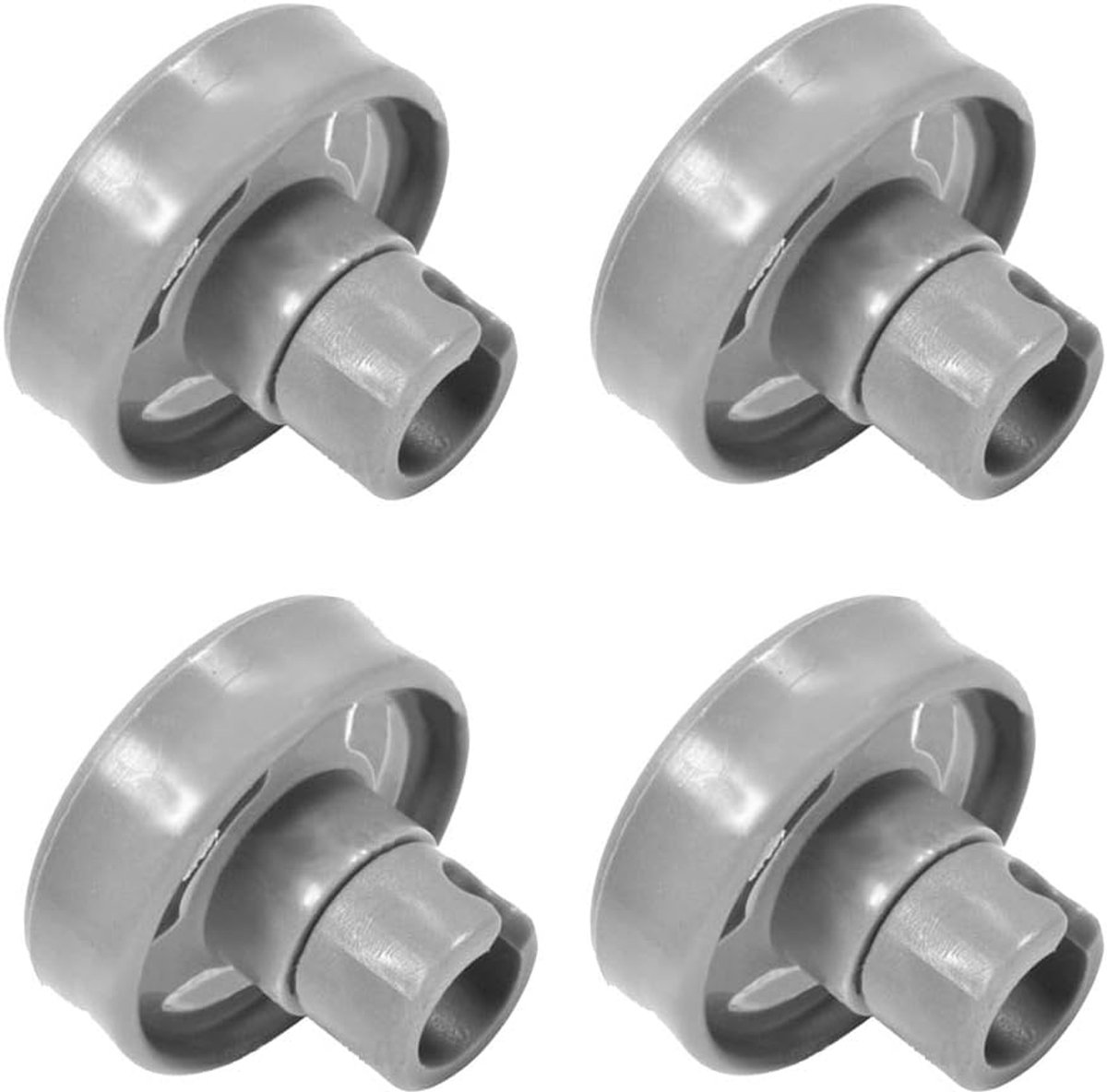 4x Vaatwasser Lagere Mand Wielen, Universele Bodem Mand Rollers & Assen Pin Vervanging voor Hotpoint/Candy/Ariston/Creda/Fisher & Paykel/Haier/Smeg/Kenwood/Indesit/Hoover Vaatwasser
