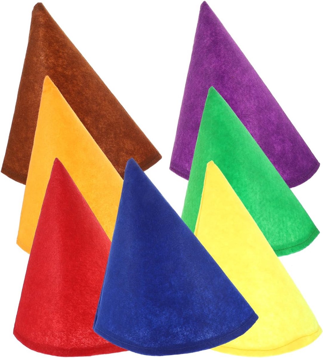 Hoeden 7 Stuks Dwerghoeden Kegels Party Hoed Kleurrijke Elfhoed Dwergenkostuum Dwergen Verjaardagsdecoratie Kostuumaccessoires Party