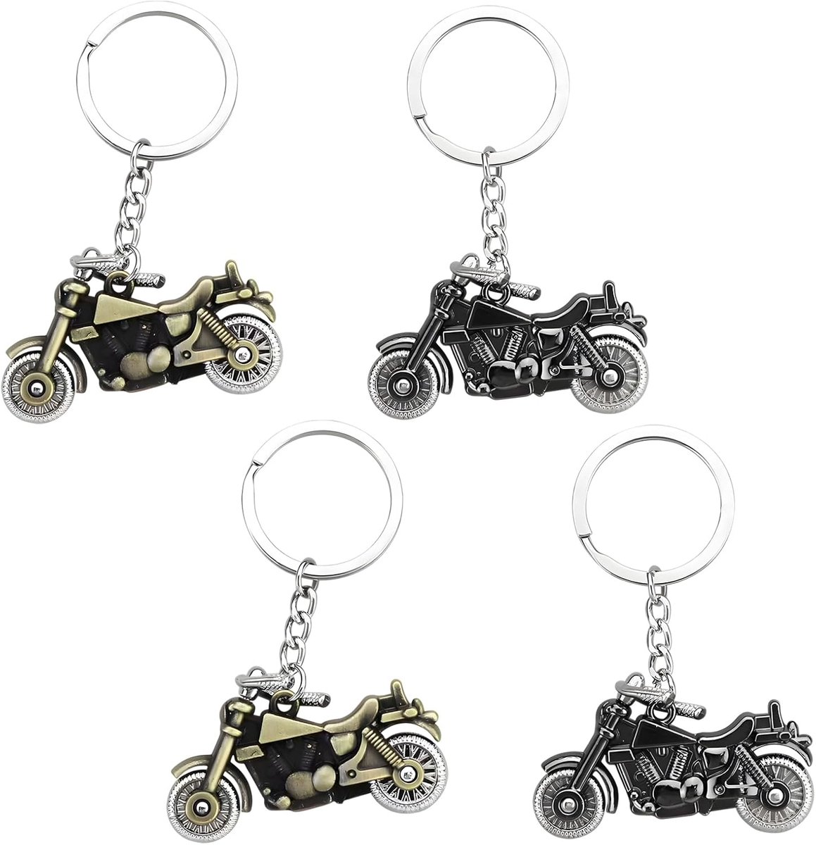 Sleutelhangers voor motorfiets, personaliseerbaar, zwart, antiek blauw, 4