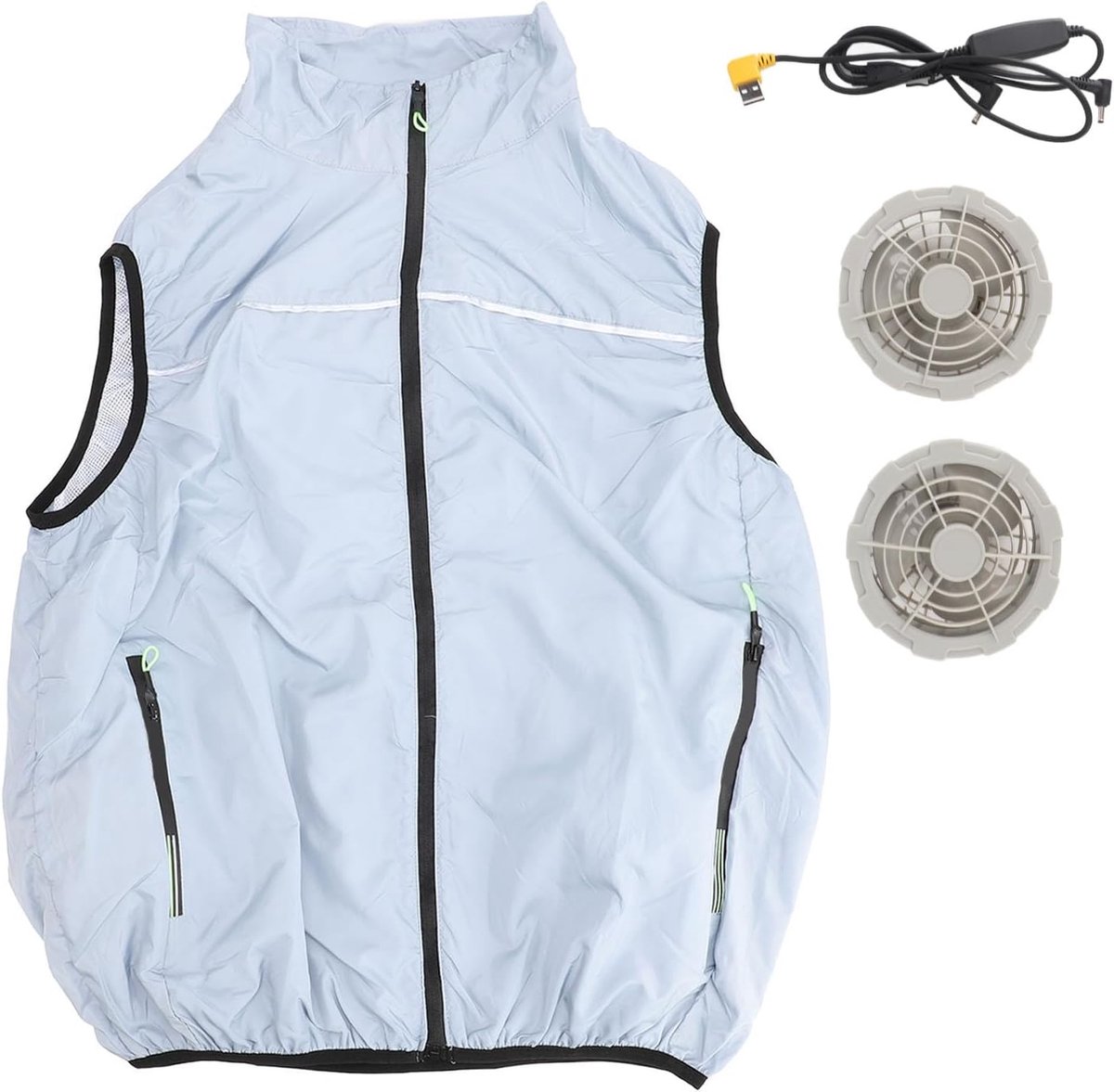 Ventilator Koelvest Zomer Werkkleding met Airconditioning voor Heren Dames USB-aangedreven Ventilatorpak (2XL)