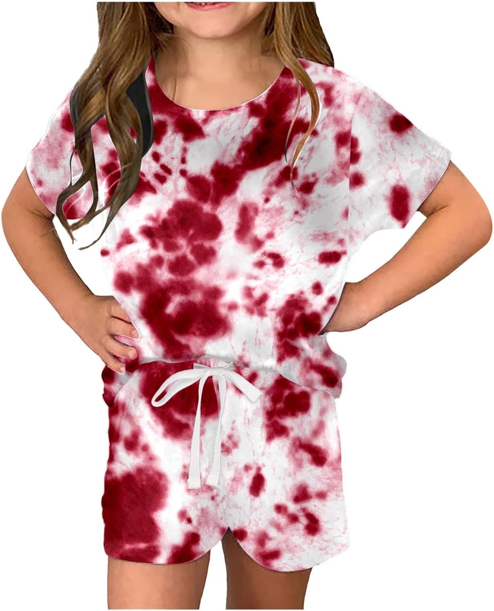 2-delige set voor meisjes, zomerkleding, katoen, top met gekruiste bandjes en shorts, geometrische print, creatief design, kindermode, A168