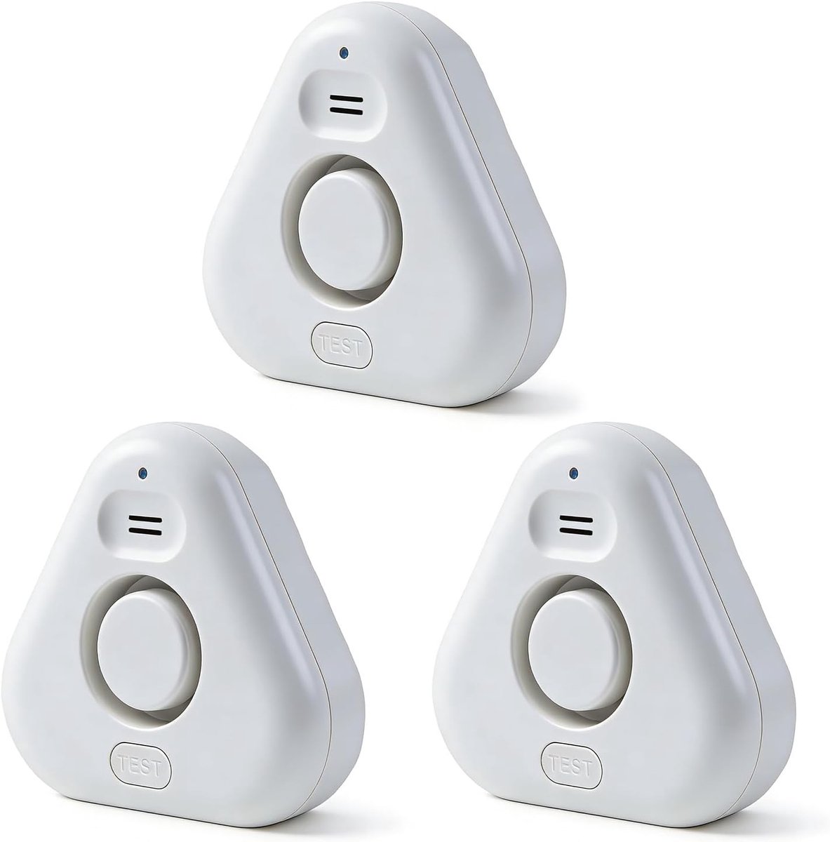 Overstromingssensor met batterijen, waterlekdetector IP66 met alarm instelbaar tot 120 dB, vulstandssensor voor keuken, badkamer en kelder, 3 stuks