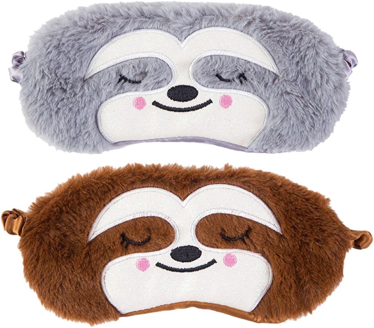 2 stuks slaapoogmasker, luiaard-oogmasker, schattig dieren-oogmasker, verduisteringsoogmasker, schattig creatief zacht oogmasker
