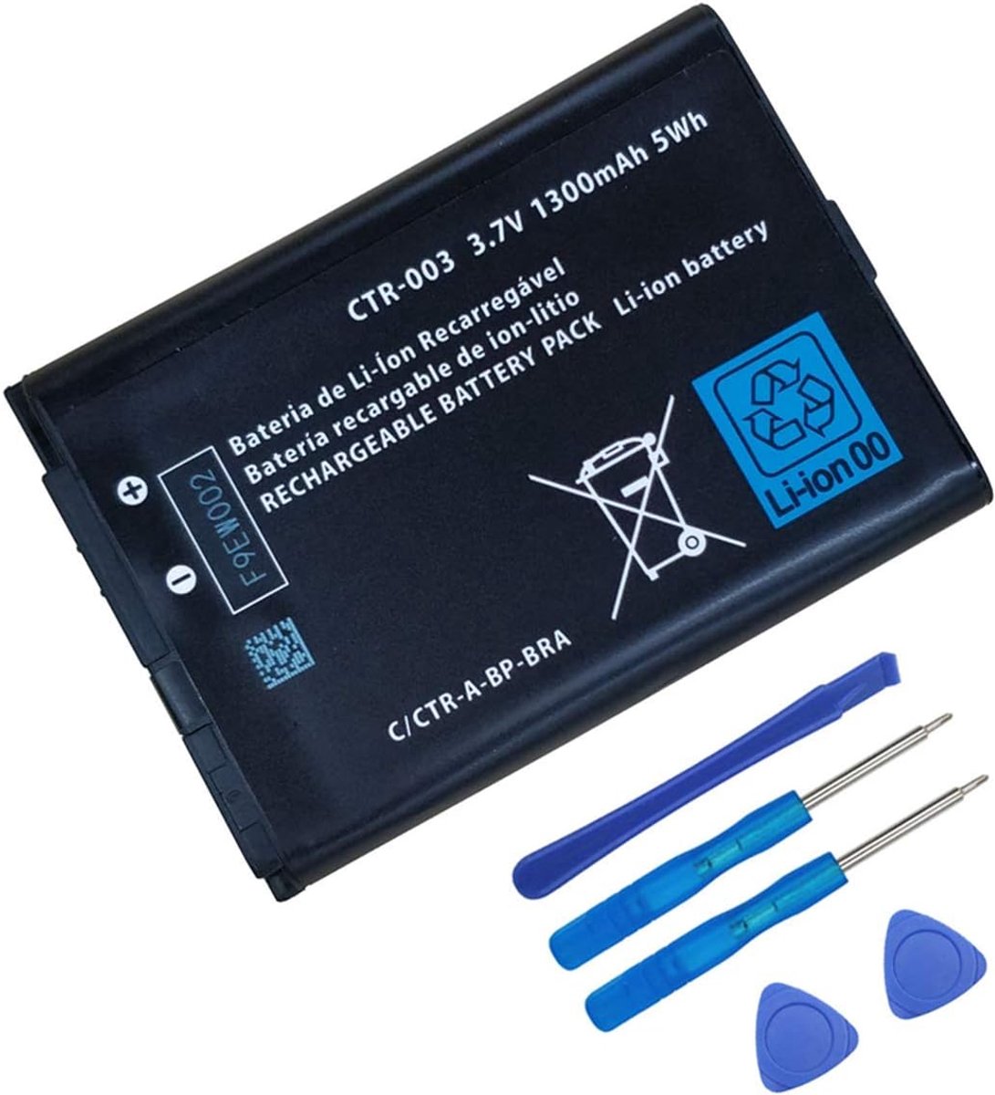 Voor Nintendo 3DS 2DS XL Game Console Nieuwe vervangende accu CTR-003 1300mAh 3.7V + gereedschap