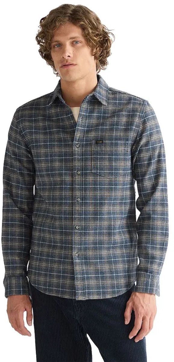 Wrangler 1 Pkt Overhemd Met Lange Mouwen L 00 Man Blauw