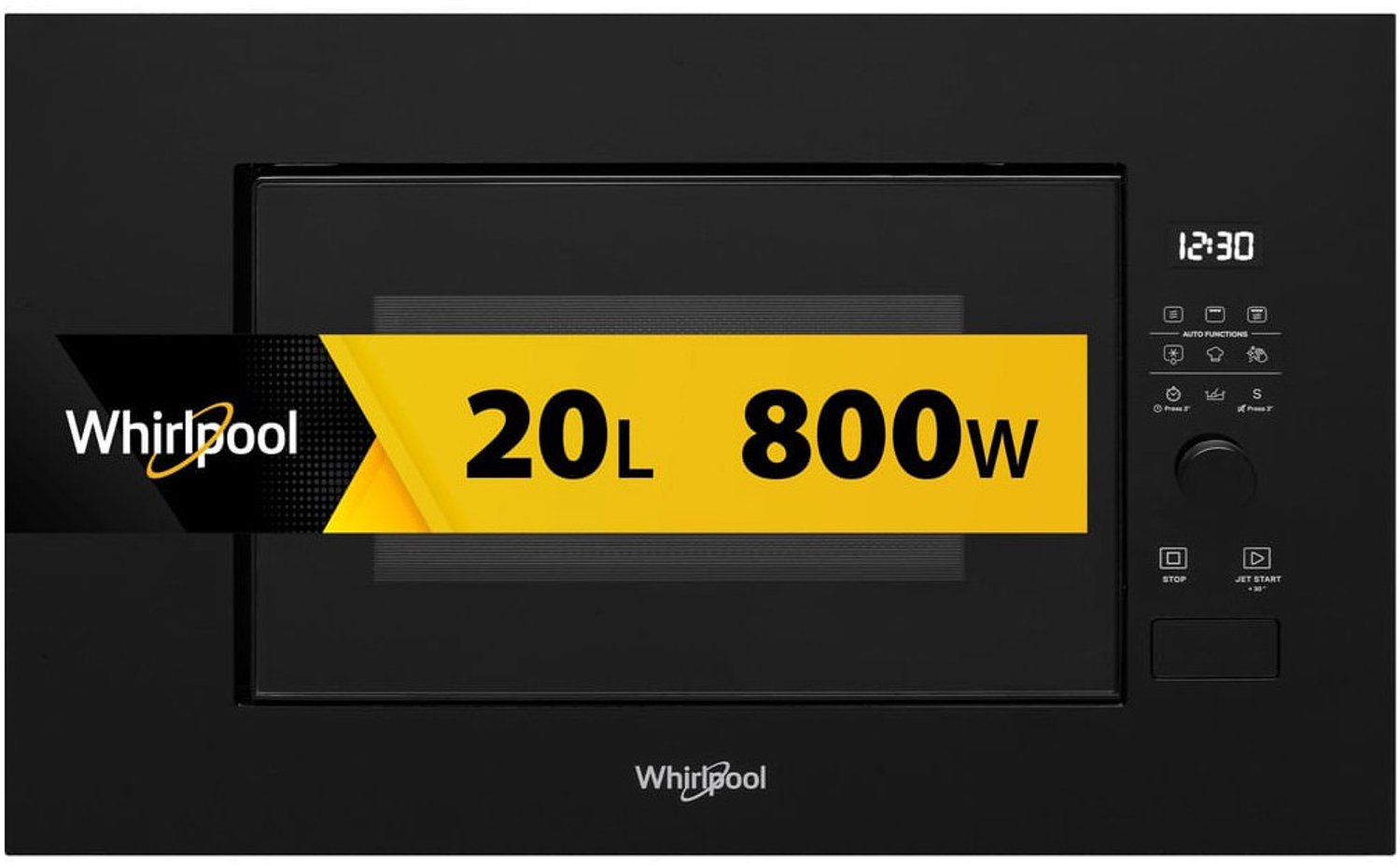 Bol.com inbouw grill magnetron 20l 800w zwart - whirlpool - wmf200gnb aanbieding