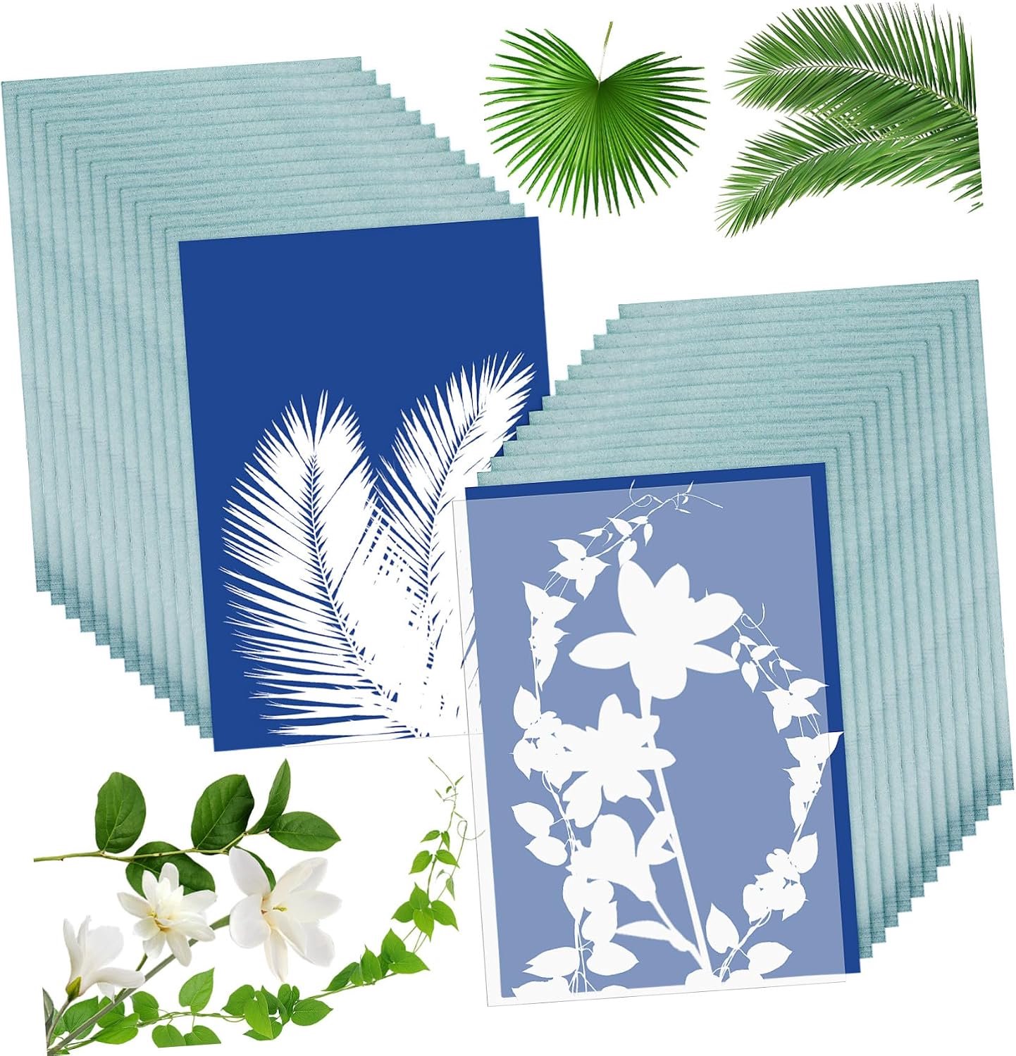 Cyanotype printpapier 32 vellen - geactiveerd door zonlicht - lichtgevoelig papier - eenvoudig te gebruiken - ServiceTopper