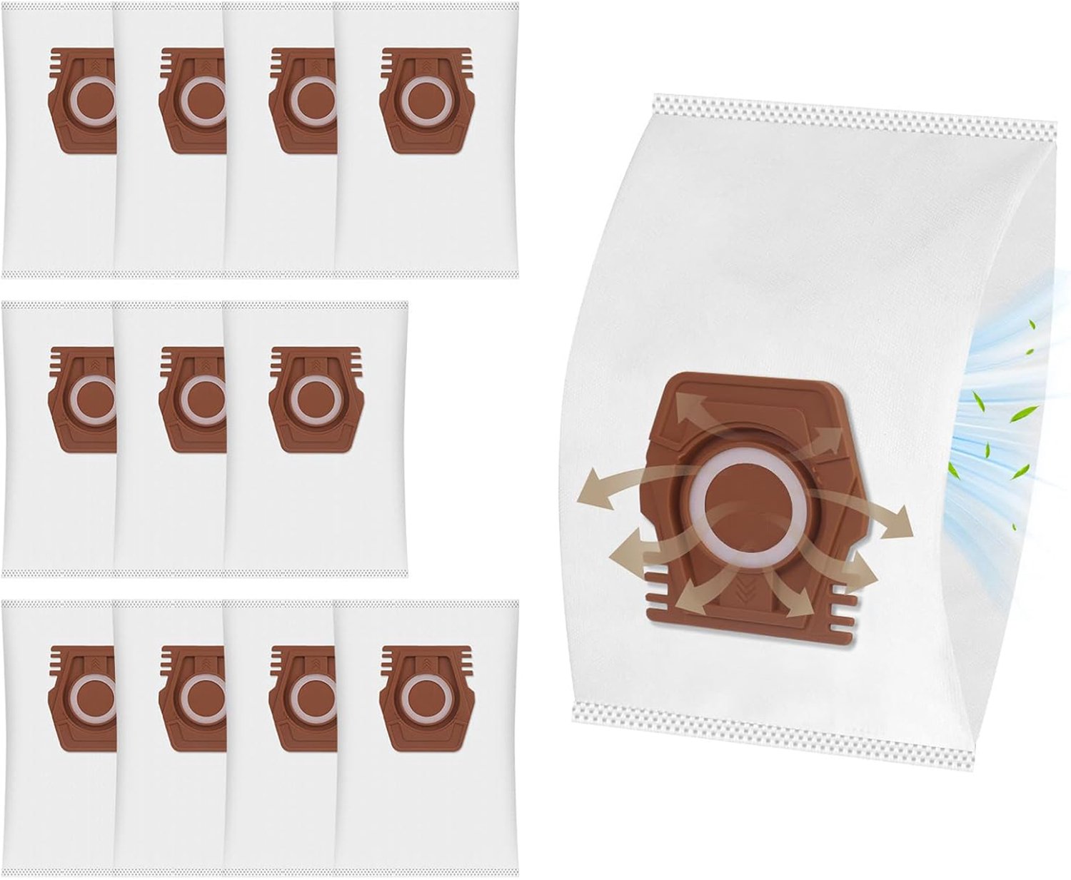 Set van 12 CO-stofzakken - geschikt voor Miele Pure CO-stofzuigers - voor Guard M1 S8380 Flex Parquet Silence Performance Cat & Dog-serie - voor Miele TU Guard S1 L1 M1 /CO