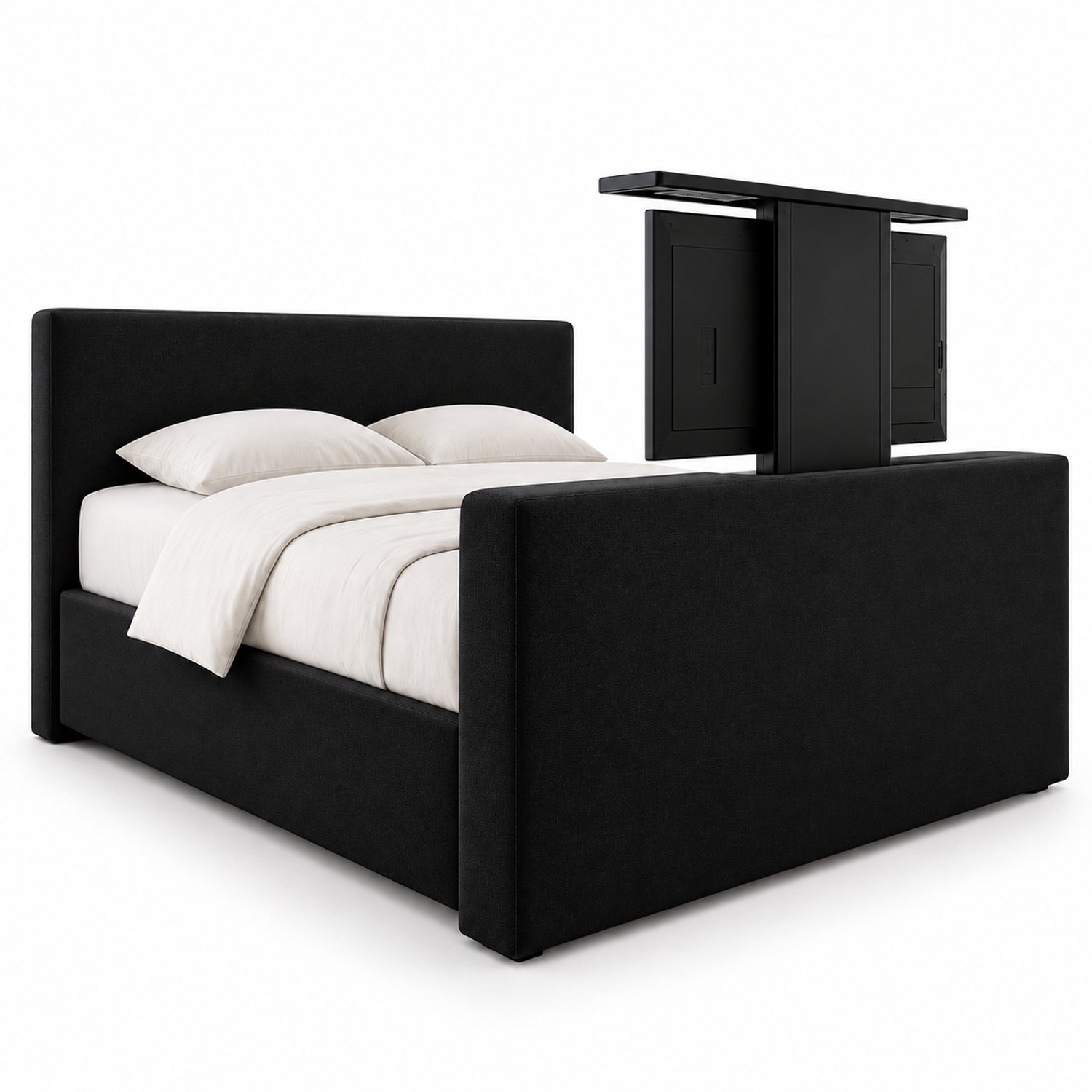 Boxspring FD Boxspring met TV-lift Monza Luxe pocketvering Stof 150x190 cm zwart