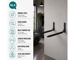 QLS WSB.O ZWART 1 Paar Muurbeugel Voor Dakkoffer Zwart Metalen 82 cm Beugel 8442