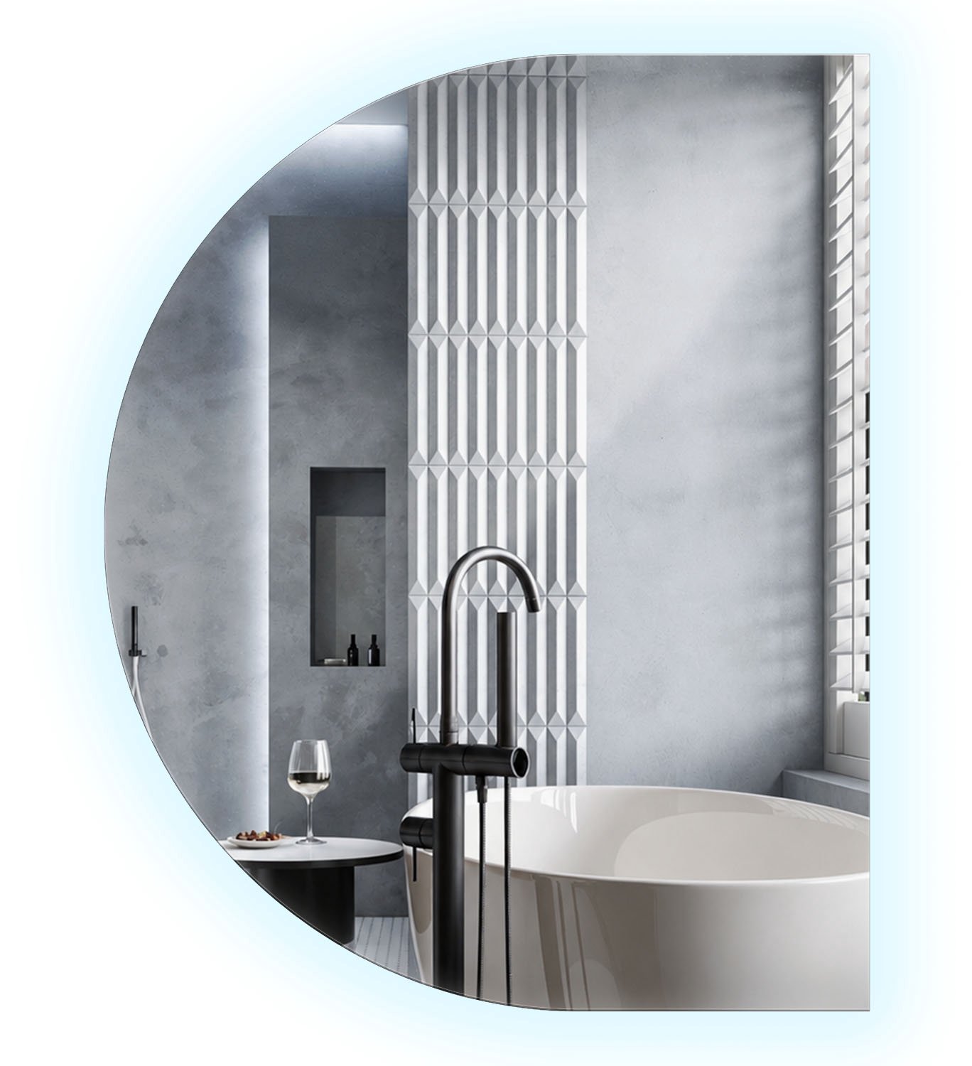 Coloray Grote Decoratieve LED Spiegel met Zachte Geometrische Vorm – Wandspiegel met Verlichting – Moderne LED Badkamerspiegel voor Slaapkamer en Badkamer – 80x100 cm – Koudwit 6500K