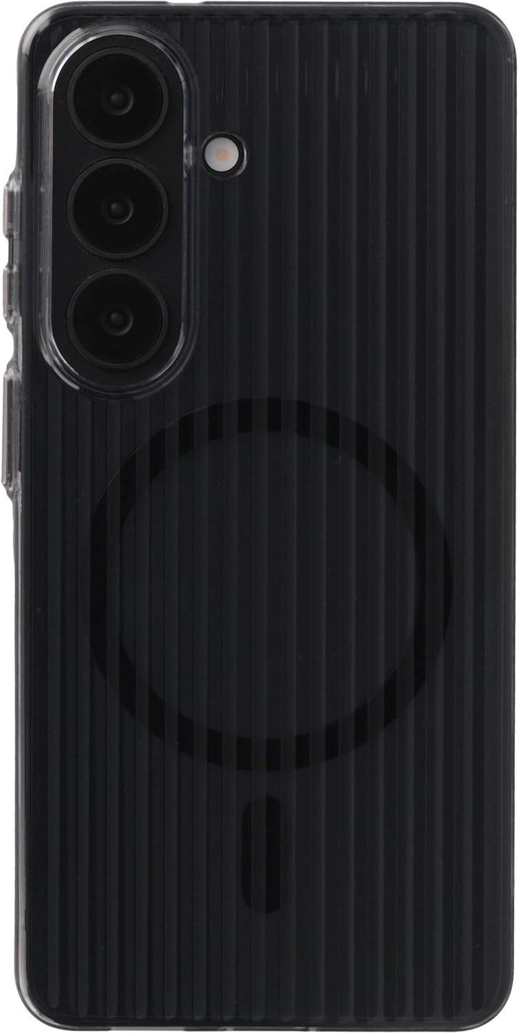 Accezz Hoesje - Geschikt voor Samsung Galaxy S26 - Lite Backcover met Magnetische Ring - Fluted - Smokey Clear