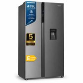 Heinner HSBS-H439NFXWDE++ Amerikaanse Side-by-Side Koelkast met Waterdispenser – 439 L – Full No Frost – LED Touch Display – Smart Eco Functie – RVS – 5 Jaar Garantie