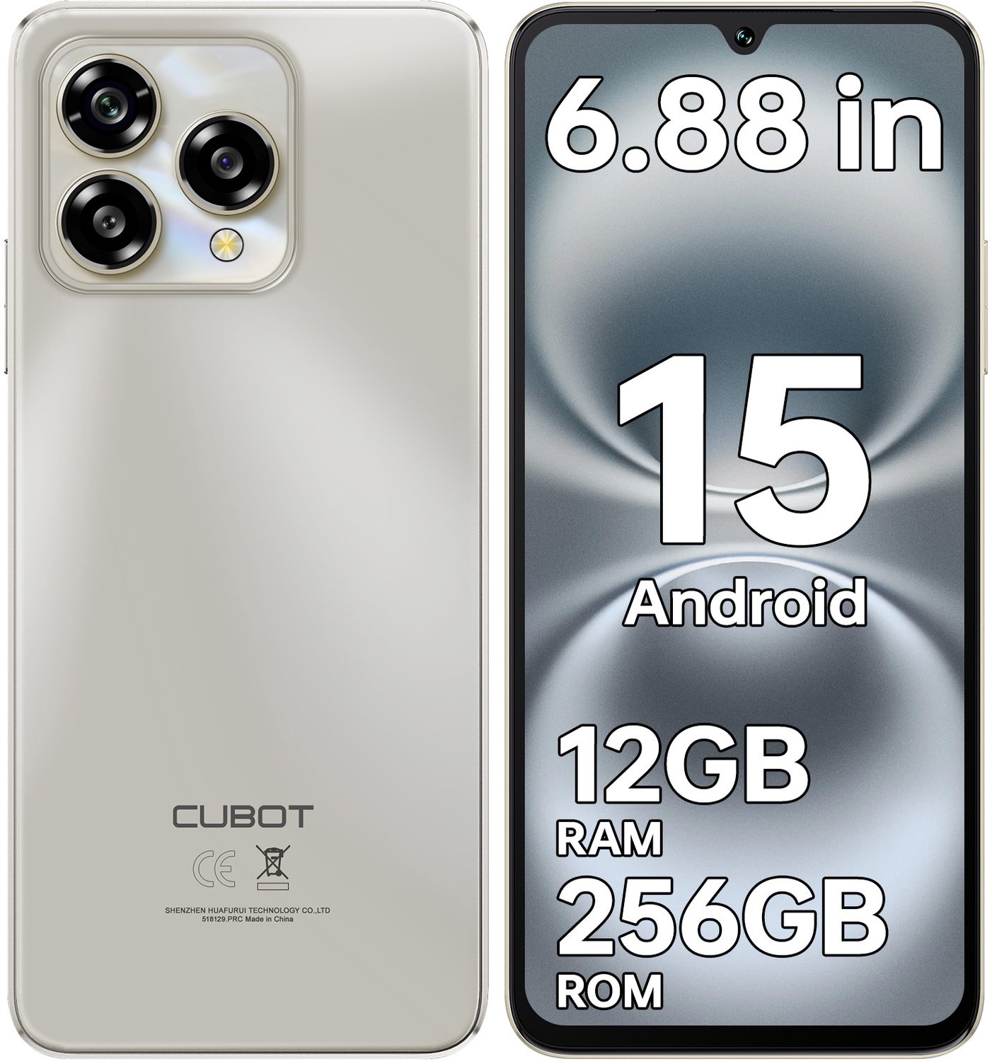 CUBOT A40 4G Smartphone 12GB RAM-256GB ROM-6,88" 120Hz HD 48MP-5100mAh-Android15