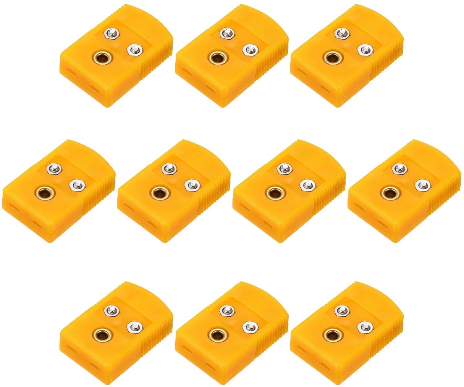 Thermokoppeldraad aansluitingen 26 mm x 17 mm - donkergeel - hoge temperatuur 120 °C - voor thermokoppelsensoren - 10 stuks - ServiceTopper