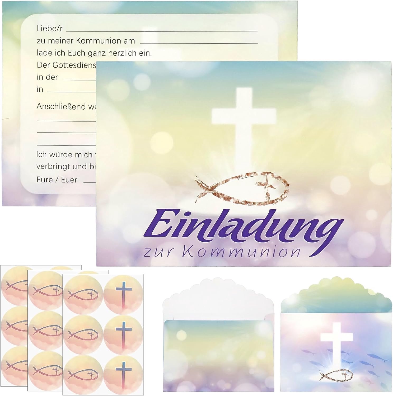 15x uitnodigingskaarten met enveloppen en stickers
