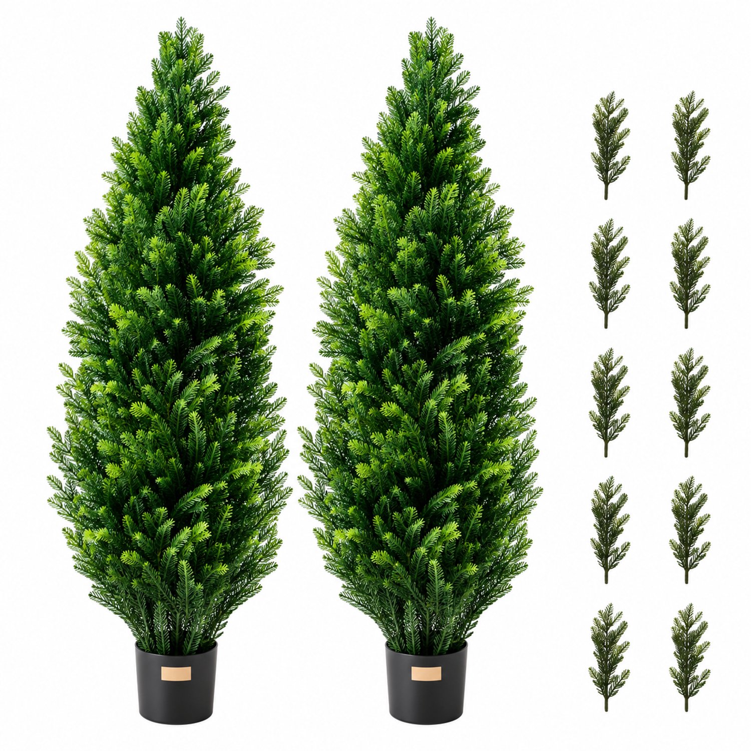 Marqs Kunstboom - Kunstplanten voor binnen - Kunstmatige Cipres - Onderhoudsvrij - Groen - Binnen en buiten - 91 cm hoog