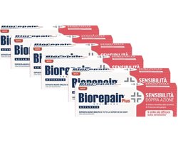 Biorepair Plus Advanced Sensitive Teeth Tandpasta - 6 x 75 ml - Voordeelverpakking