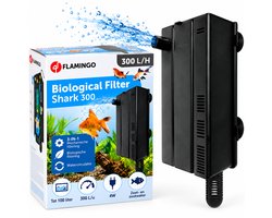 Filter aquarium - Flamingo Shark 300 - S - zwart - biologisch 3-in-1 - 300 L/u - 4W - tot 100 liter