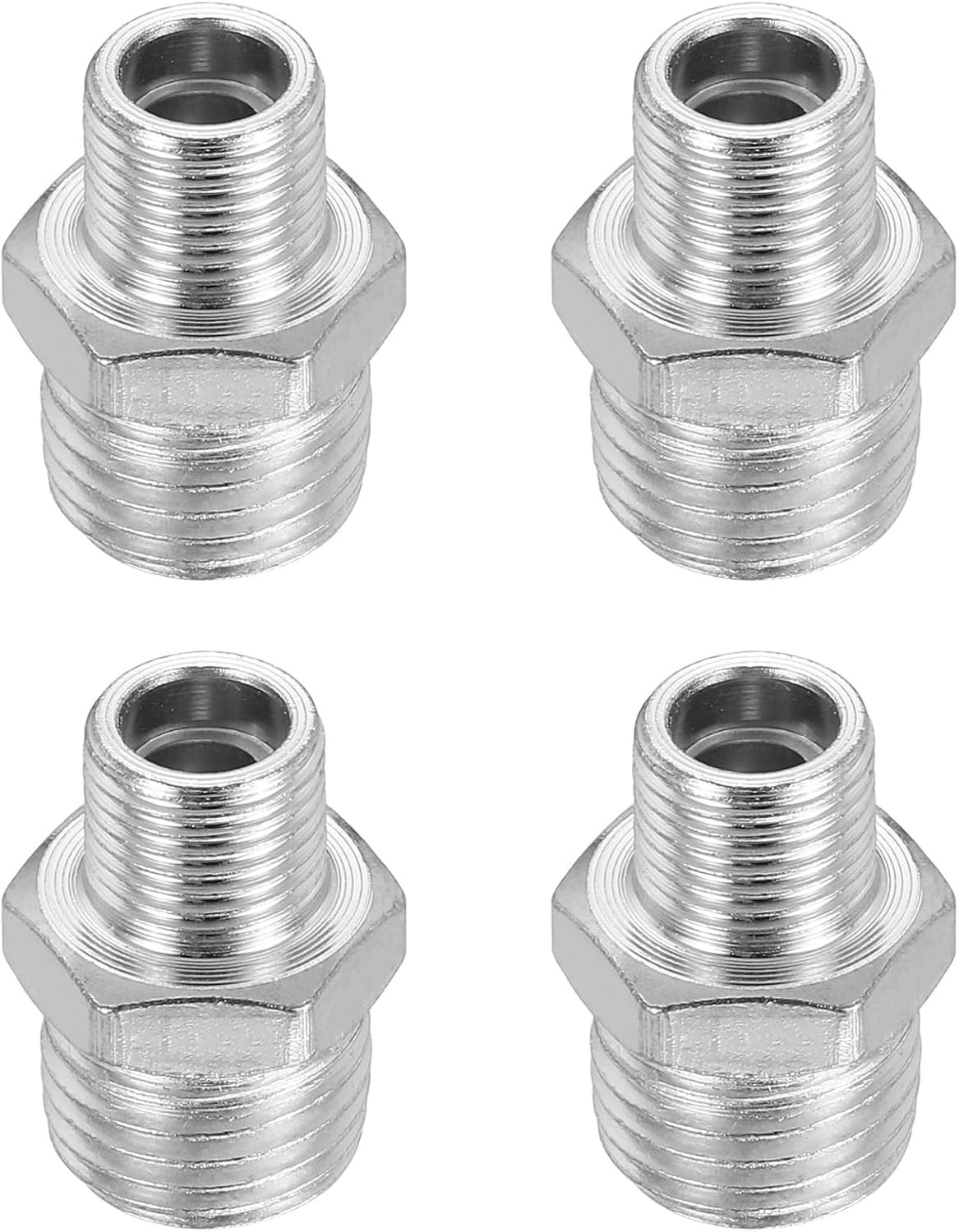 Luchtborstel slang adapter 1/8" naar 1/4" - metalen connector - 4 stuks - voor luchtcompressoren - Vemera