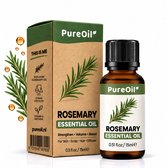 PureOil – Rozemarijn Etherische Olie 15ml – 100% Puur, Natuurlijk & Vegan – Voor Haar | Huid | Scalp | Nagels | Diffuser - Haargroei