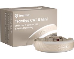 Tractive CAT 6 Mini – Slimme gps-tracker voor katten met gezondheidsmonitoring en geïntegreerde halsband – Bruin