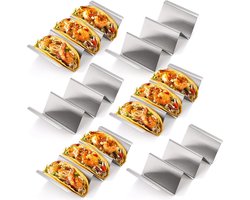 6-delige tacohouder van roestvrij staal